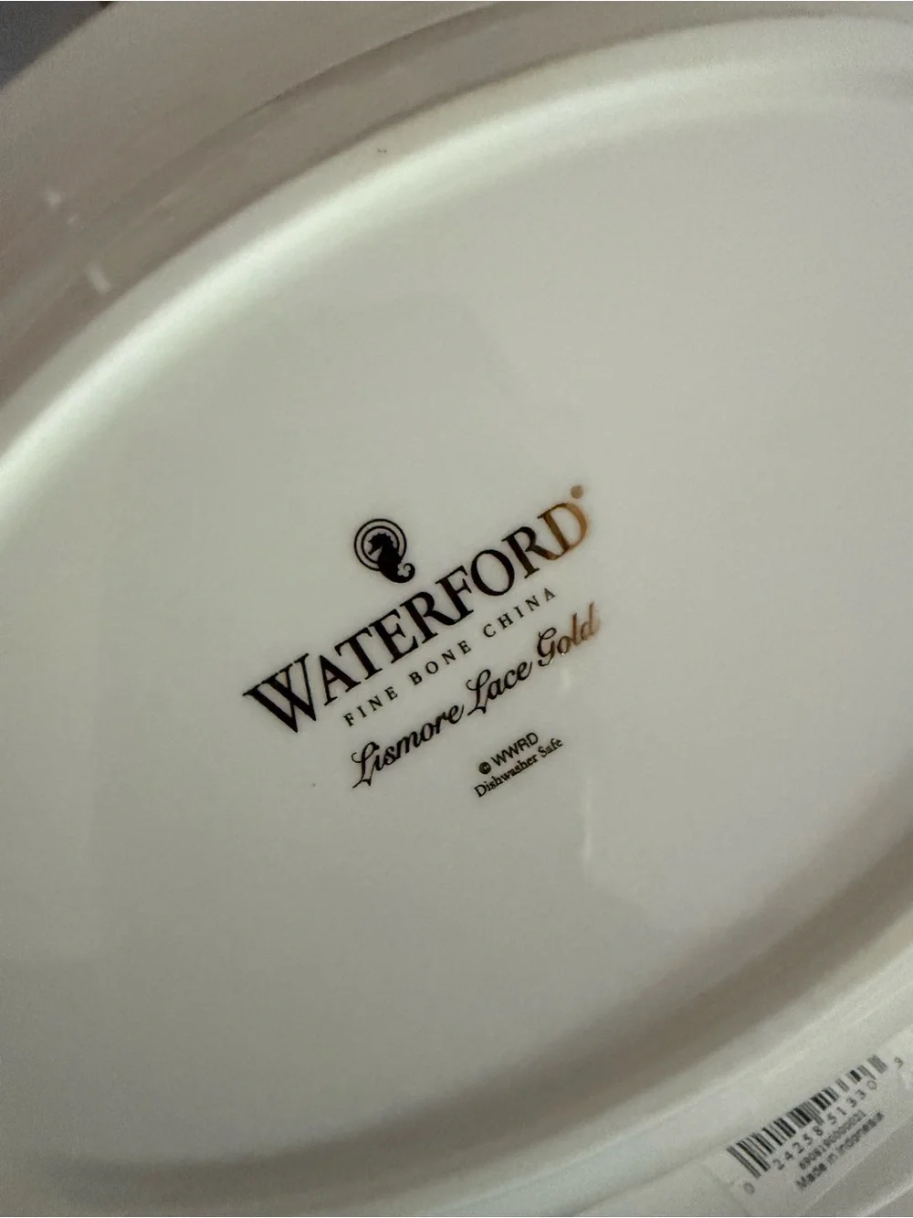NEW Waterford Lismore Lace Gold Oval Serving Bowl